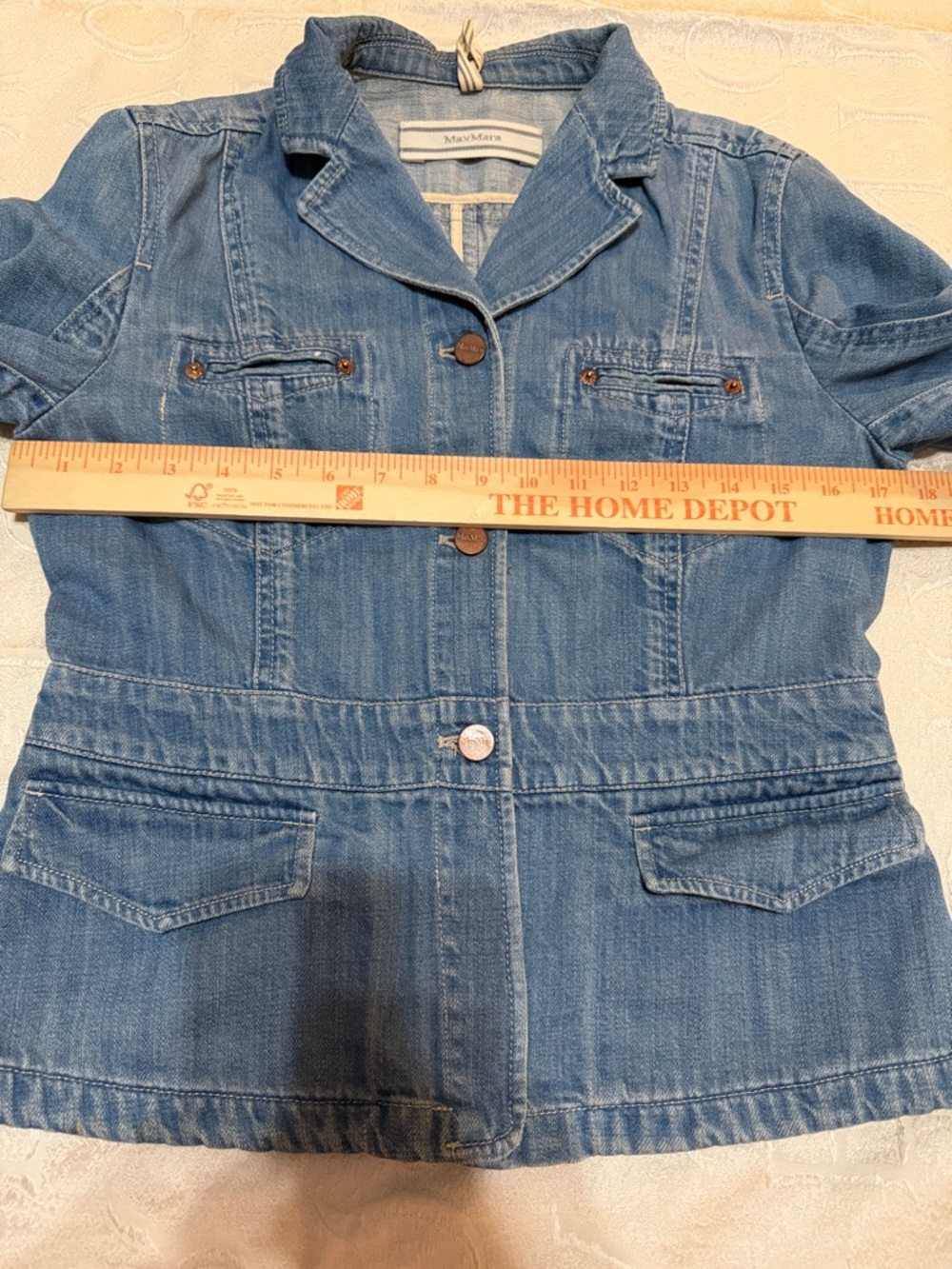 MaxMara Light Blue Denim Jacket with Button Front 8 - Picture 7 of 14